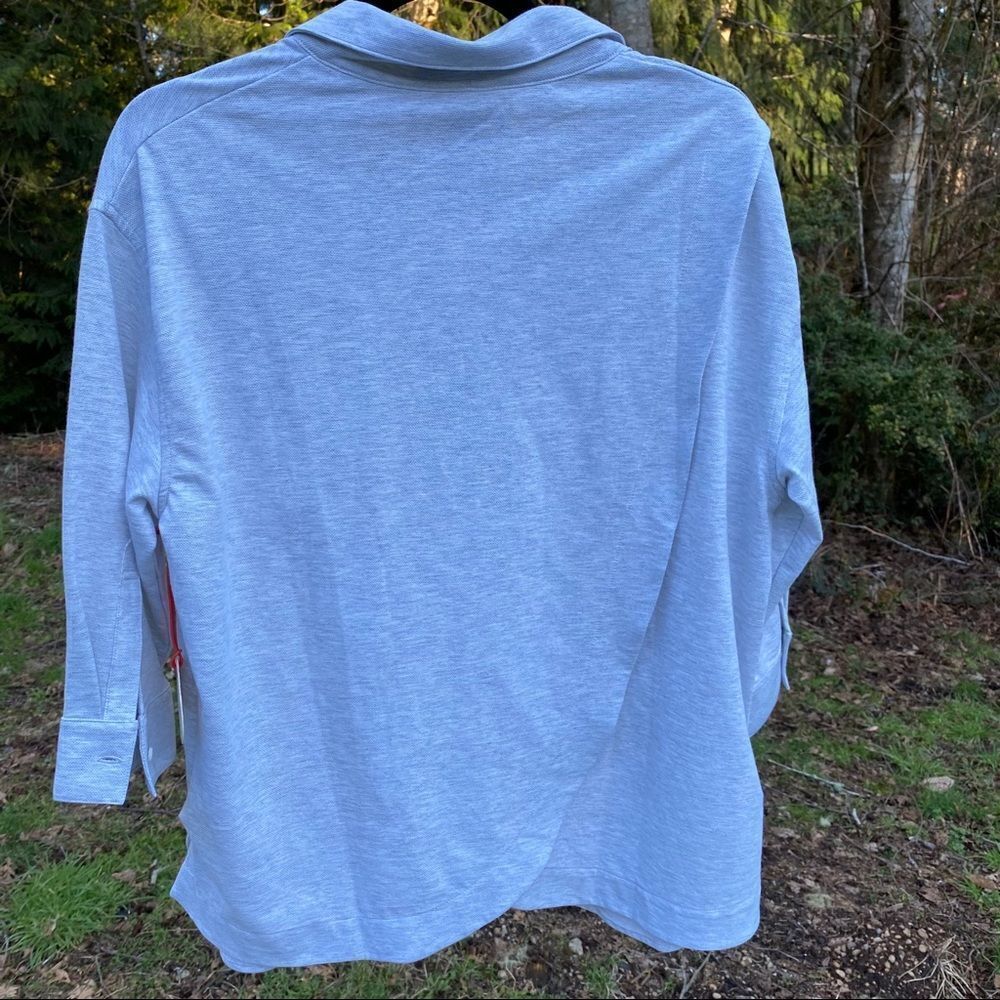 Buki Button Up Back Wrap 3/4 Sleeve Blouse XL NWT